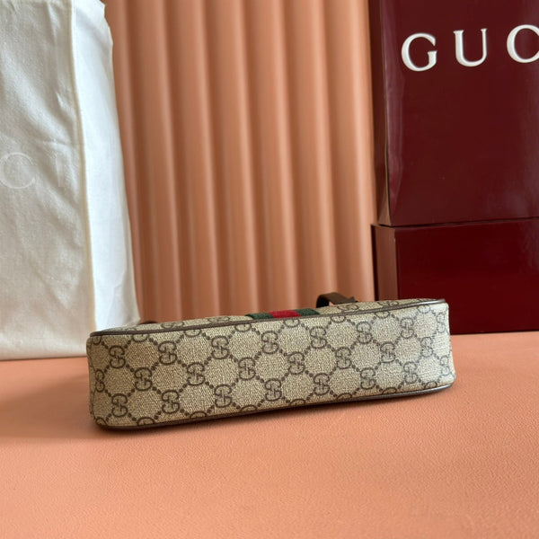 Borsa Gucci Ophidia 26cm in tela marrone ebano 255298