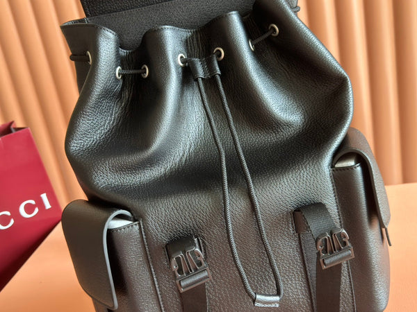 GG 26s Ophidia Large Backpack 46 In Black Calfskin