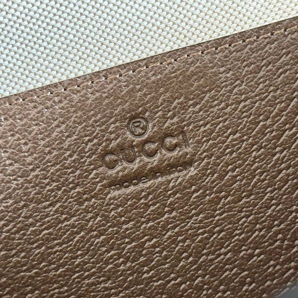 GG Ophidia Small Crossbody Bag Beige & Dark Brown GG Monogram Fabric 272074