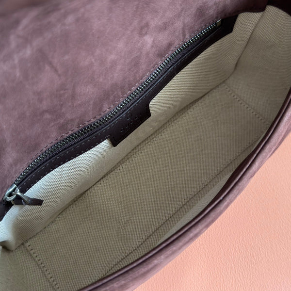 GG Marmont Shoulder Bag Dark Brown Suede 272099
