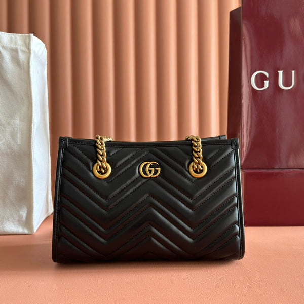GG Marmont Matelasse Tote Black Leather 271805