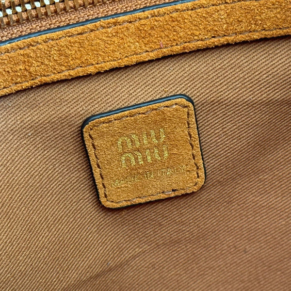 Miu 25ss Sac Seau en Cuir 25.5 Cuir Grainé Noir