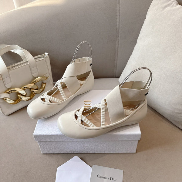 CD 26s Shade Ballet Flats Cream Satin 939598