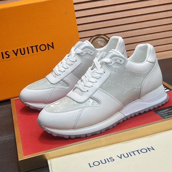SCARPE DA ginnasta LV IN PELLE DI AGNELLO GOFFRATA GRIGIO MIX BIANCO