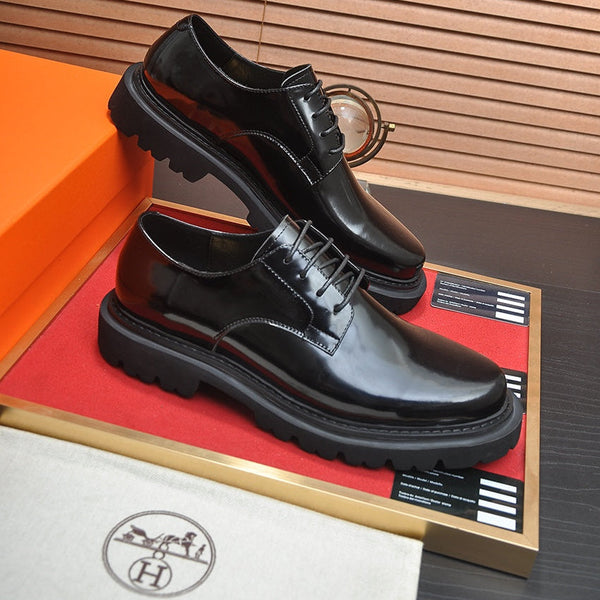 HM Men's Derby Shoe Black Patent Leather 124304