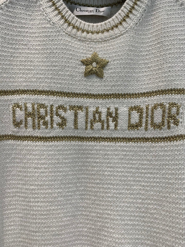 CD 25 Lucky Star Knit Top Beige Lana di pecora