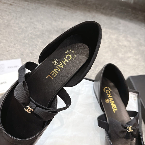 CC 25b Fall-Winter Mary Janes 15mm Black Calfskin & Sheepskin 415775