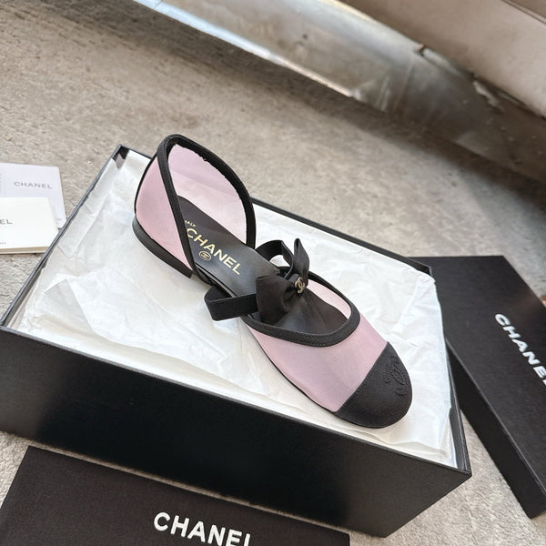CC 25b Fall-Winter Mary Janes 15mm Pink Black Mesh & Grosgrain 415778