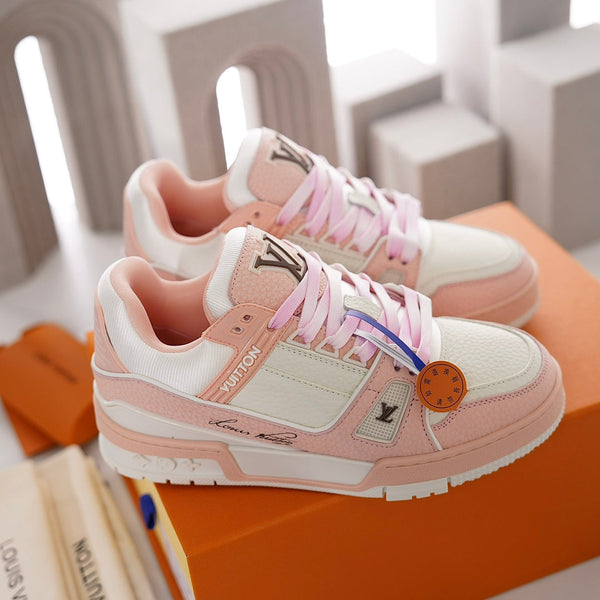 LV TRAINER IN PEACHY PINK CALFSKIN