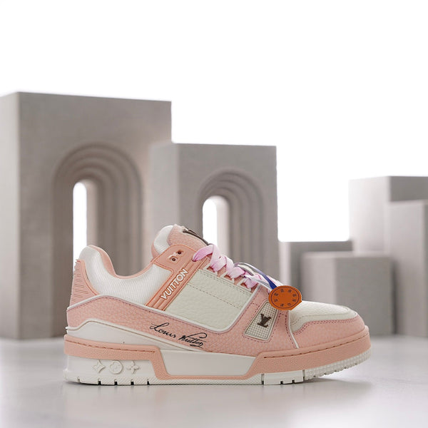 LV TRAINER IN PEACHY PINK CALFSKIN