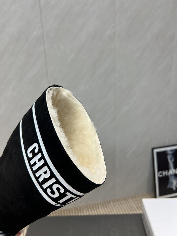 Dior 2025 Boot Black White Suede Cowhide Fur 502075