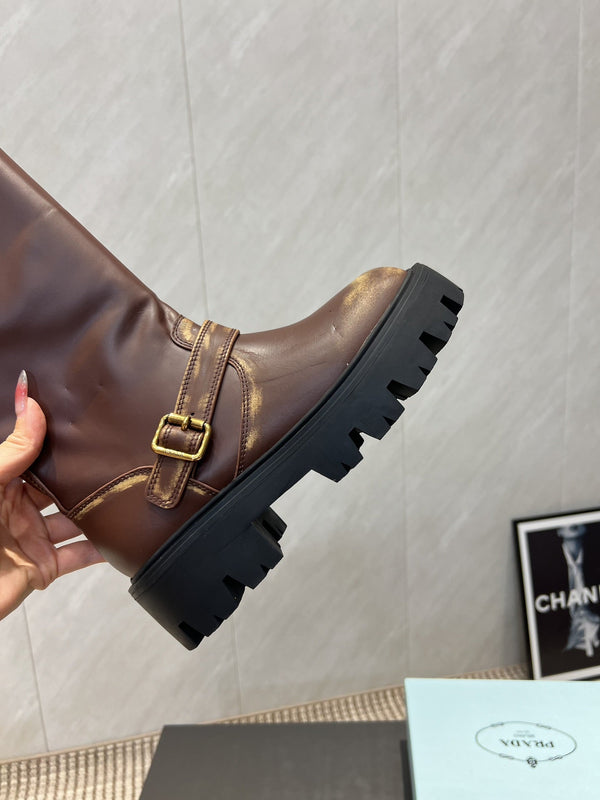 Prada 25 Boot Brown Cowhide 501666