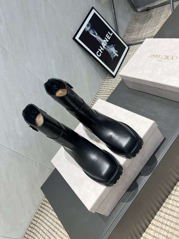 Jimmy Choo Brooklyn Boots Black Leather 540672