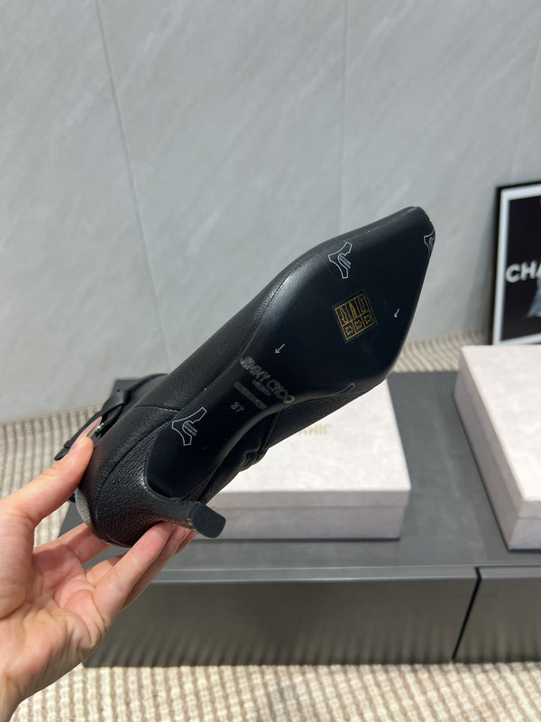 Jimmy Choo Camie AB 80 Ankle Boots 85mm Black Leather 540675