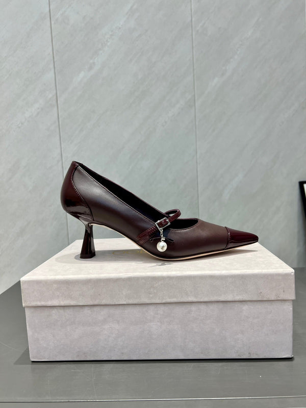 Jimmy Choo Araya Pumps 65mm Burgundy Velvet Embellished Pointed Toe 540677