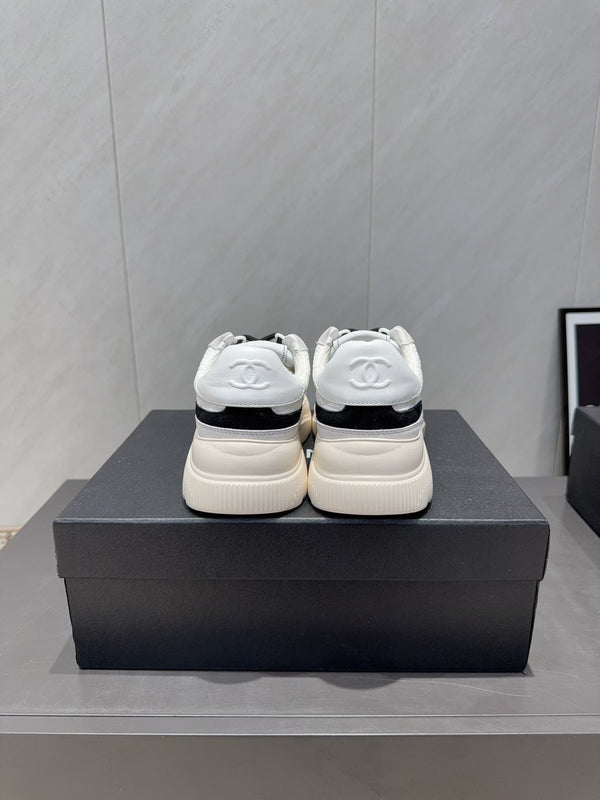 Chanel 25 Sneaker Ivory White Suede Fabric 540331