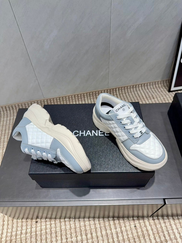 Chanel 25 Sneaker Blue White Cowhide 540335