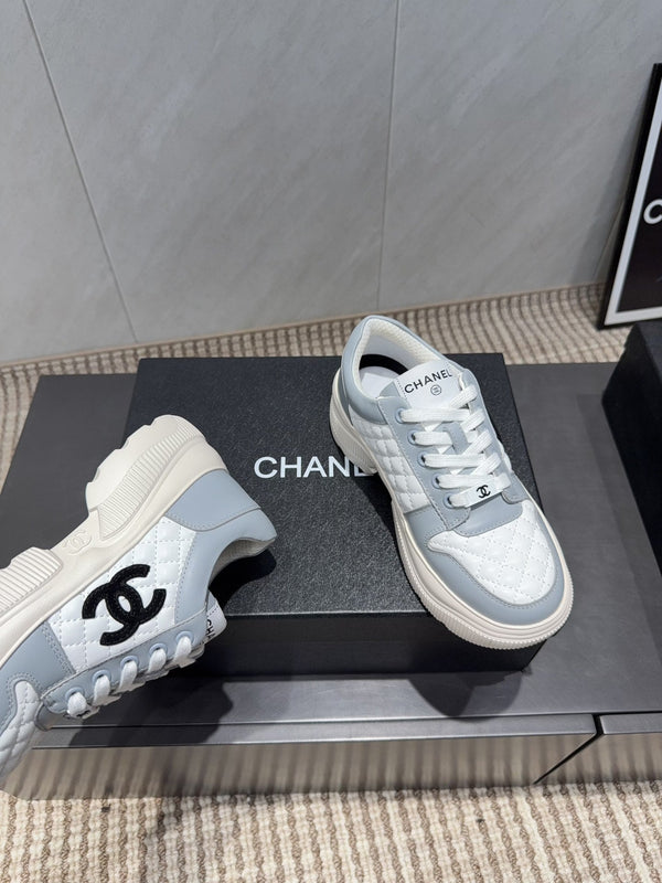 Chanel 25 Sneaker Blue White Cowhide 540335