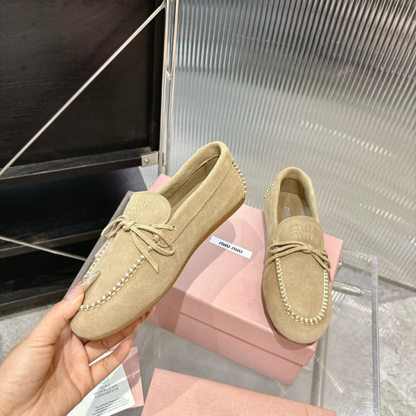 Miu 26s Loafer Light Khahi Suede 683946