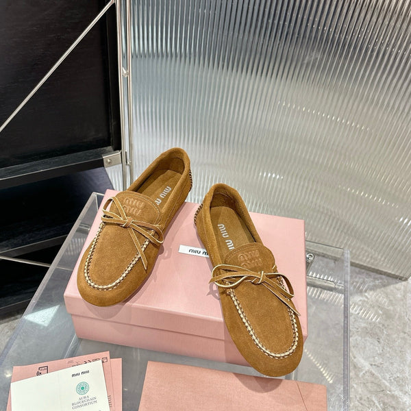 Miu 26s Loafer Camel Suede 683948