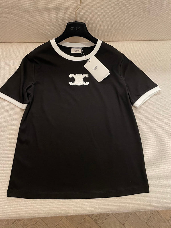 Celine Arc de Triomphe T-shirt Black White Cotton