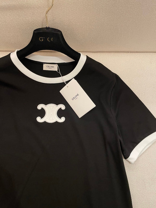 Celine Arc de Triomphe T-shirt Black White Cotton