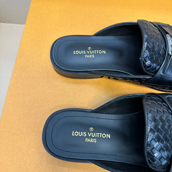 LV EASY MULE IN MINI DAMIER BLACK CALFSKIN