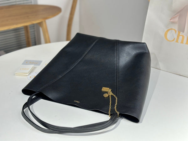 Chloe Spin Large Bag 35cm Black Calfskin