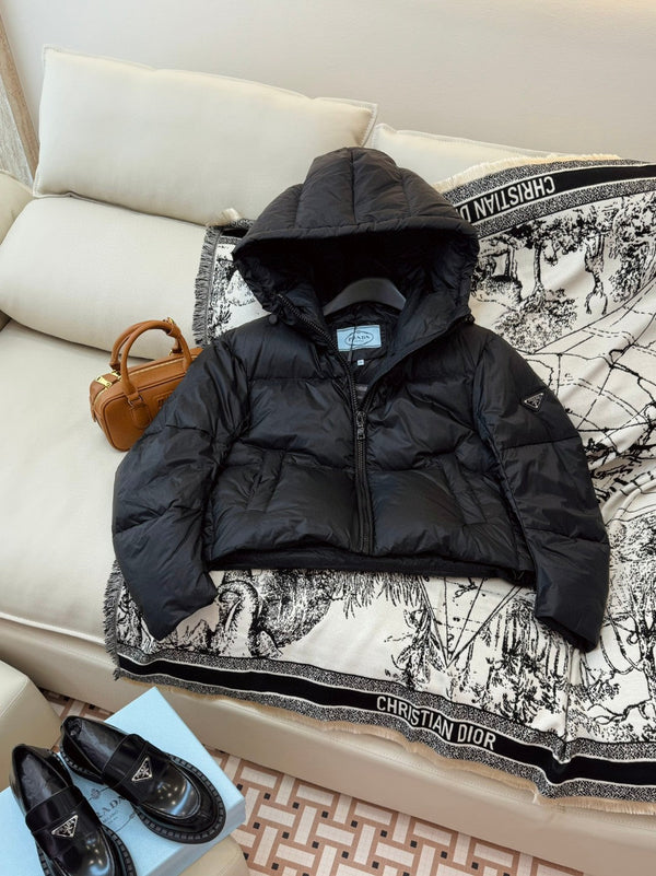 Prada 25 Short Jacket Black Down Polyester 317484