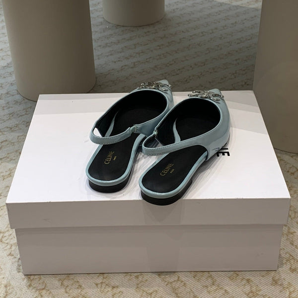 ALMA TRIOMPHE SLINGBACK IN PELLE DI AGNELLO BLU ICEBERG