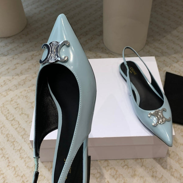 ALMA TRIOMPHE SLINGBACK IN PELLE DI AGNELLO BLU ICEBERG