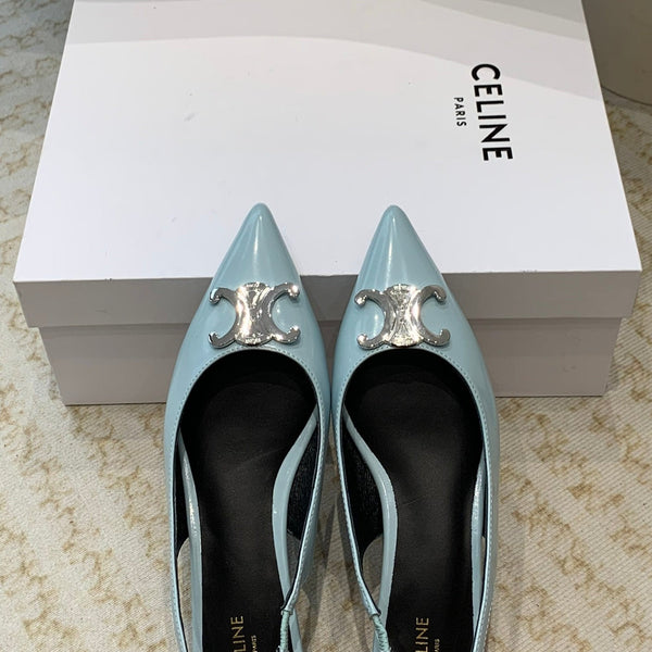 ALMA TRIOMPHE SLINGBACK IN PELLE DI AGNELLO BLU ICEBERG