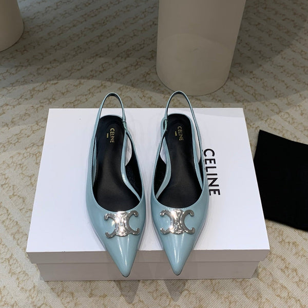 ALMA TRIOMPHE SLINGBACK IN PELLE DI AGNELLO BLU ICEBERG