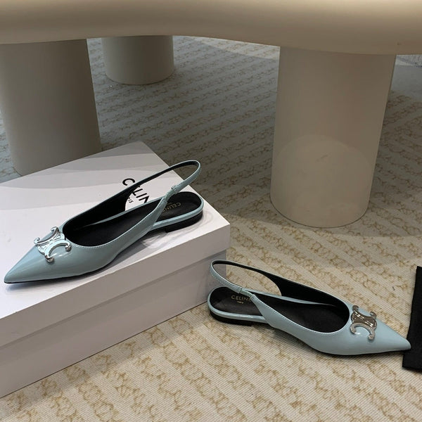 ALMA TRIOMPHE SLINGBACK IN PELLE DI AGNELLO BLU ICEBERG