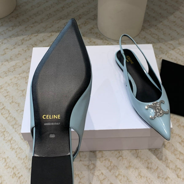 ALMA TRIOMPHE SLINGBACK IN PELLE DI AGNELLO BLU ICEBERG