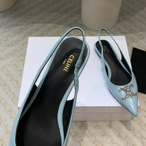 ALMA TRIOMPHE SLINGBACK IN PELLE DI AGNELLO BLU ICEBERG