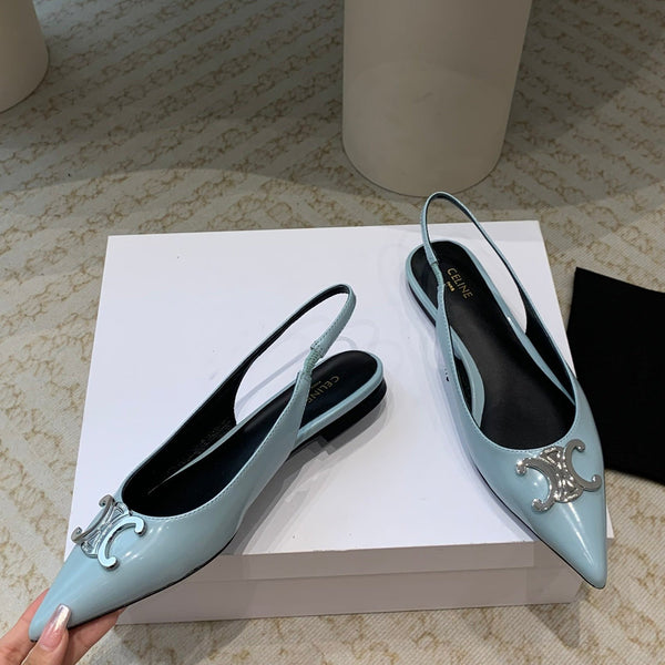 ALMA TRIOMPHE SLINGBACK IN PELLE DI AGNELLO BLU ICEBERG