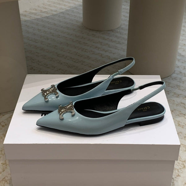 ALMA TRIOMPHE SLINGBACK IN PELLE DI AGNELLO BLU ICEBERG