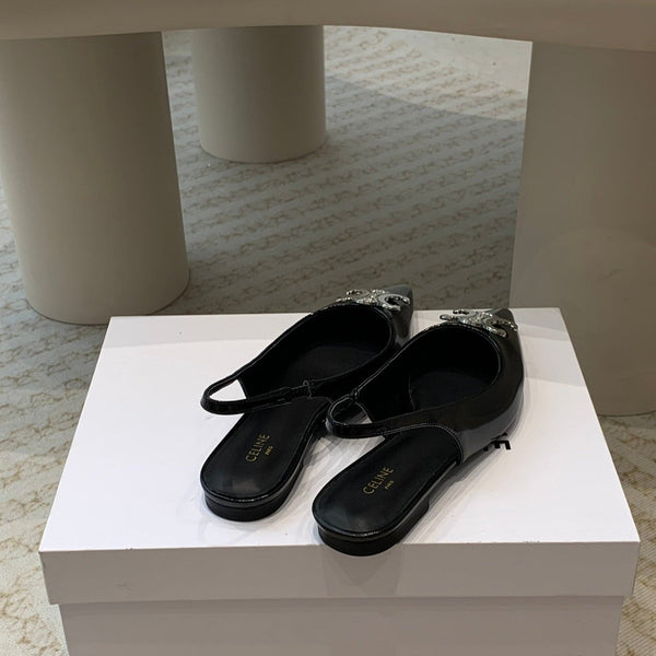 SANDALI ALMA TRIOMPHE IN GROS-GRAIN NERO LUCIDO