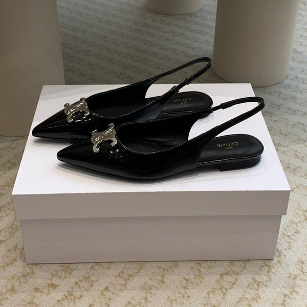 SANDALI ALMA TRIOMPHE IN GROS-GRAIN NERO LUCIDO