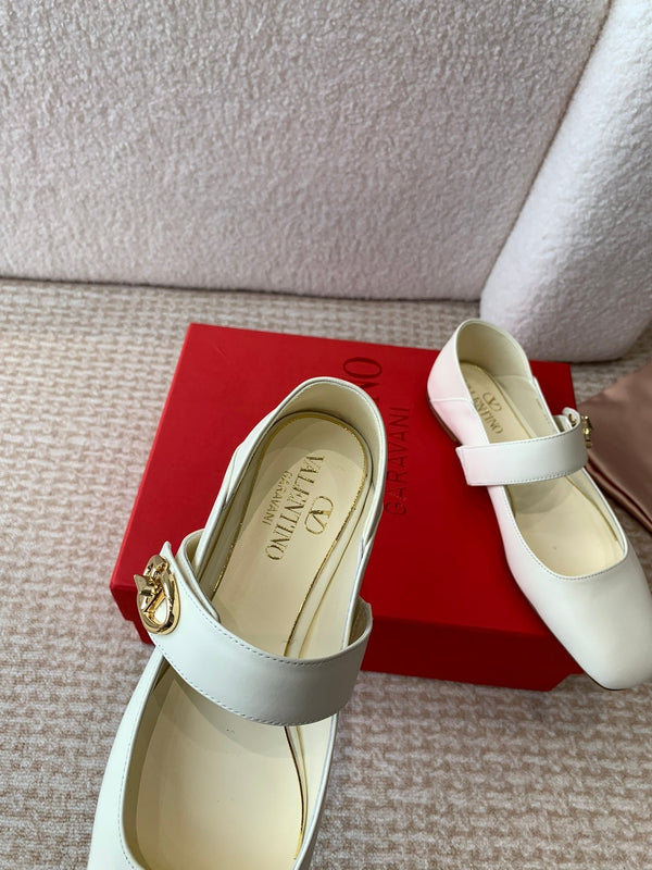 VLOGO LOCKER BALLERINA MARY-JANE IN VITELLO BIANCO