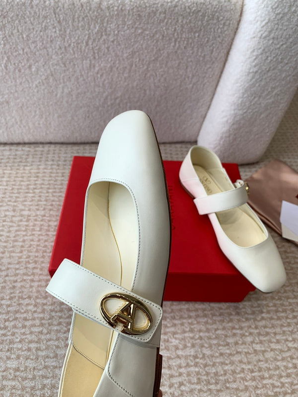VLOGO LOCKER BALLERINA MARY-JANE IN VITELLO BIANCO
