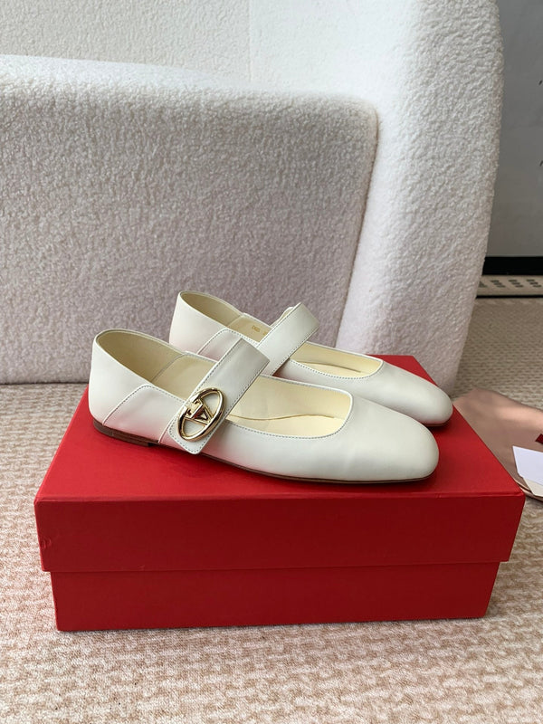 VLOGO LOCKER BALLERINA MARY-JANE IN VITELLO BIANCO