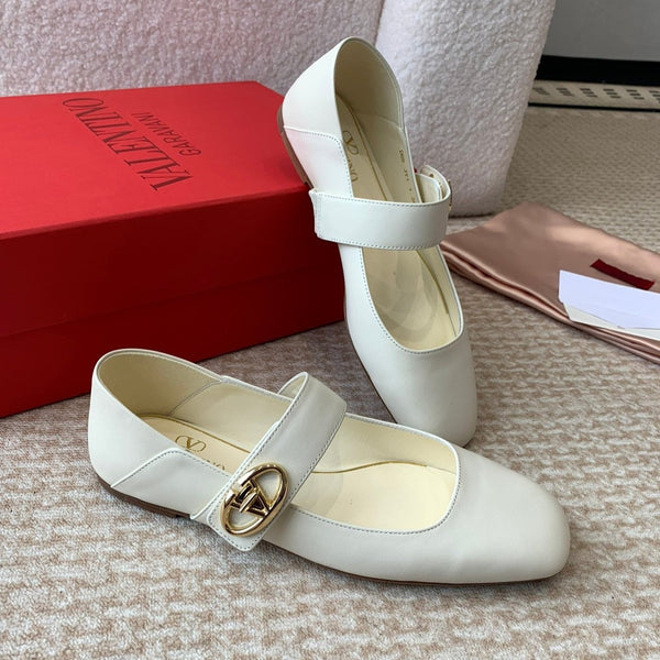 VLOGO LOCKER BALLERINA MARY-JANE IN VITELLO BIANCO