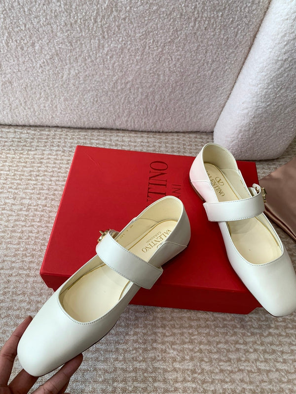 VLOGO LOCKER BALLERINA MARY-JANE IN VITELLO BIANCO