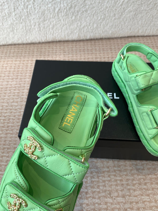 DAD SANDAL IN TEAL GREEN CALFSKIN