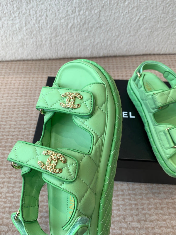 DAD SANDAL IN TEAL GREEN CALFSKIN