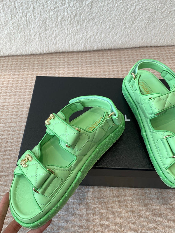 DAD SANDAL IN TEAL GREEN CALFSKIN