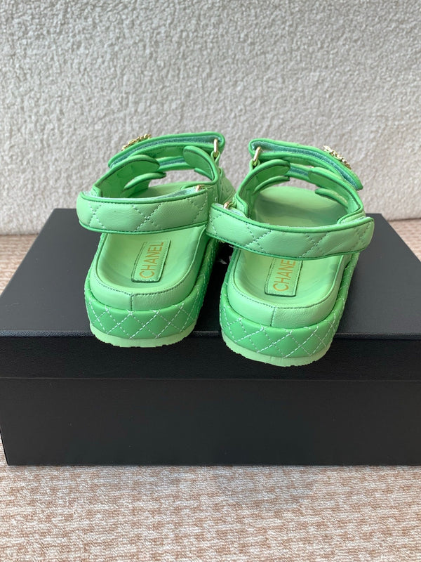 DAD SANDAL IN TEAL GREEN CALFSKIN