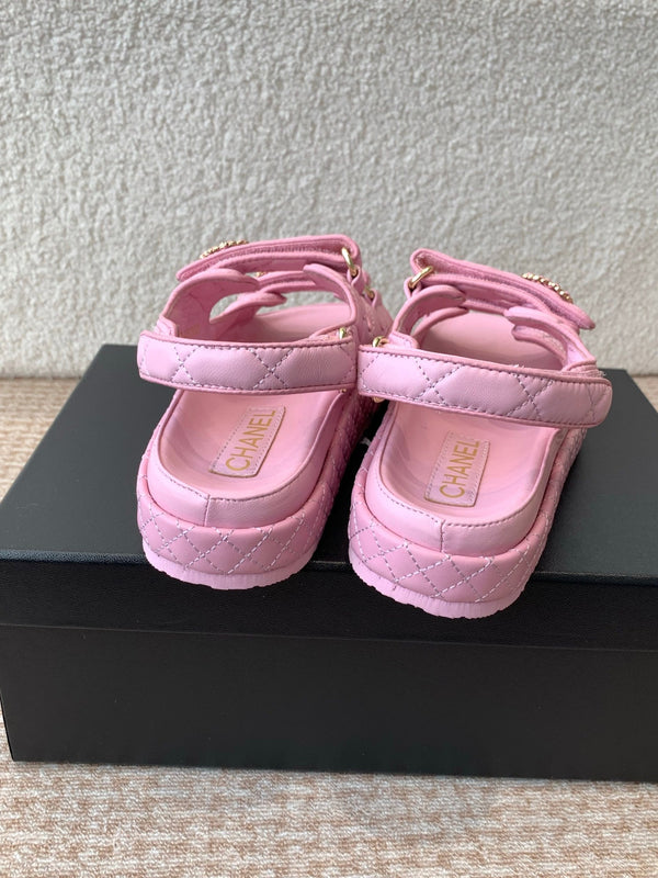 DAD SANDAL IN PALE PINK CALFSKIN